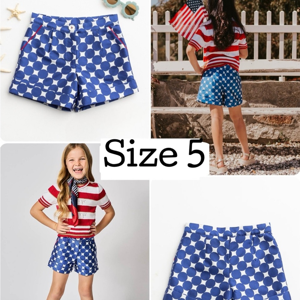 Finding Foxtale Girls Blue Polka Dot Shorts - Size 5